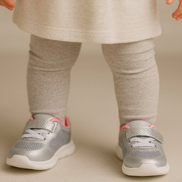 Carter’s Just One You Toddler Sneakers- Trainy Silver Glitter- Size 4M - Picture 1 of 4